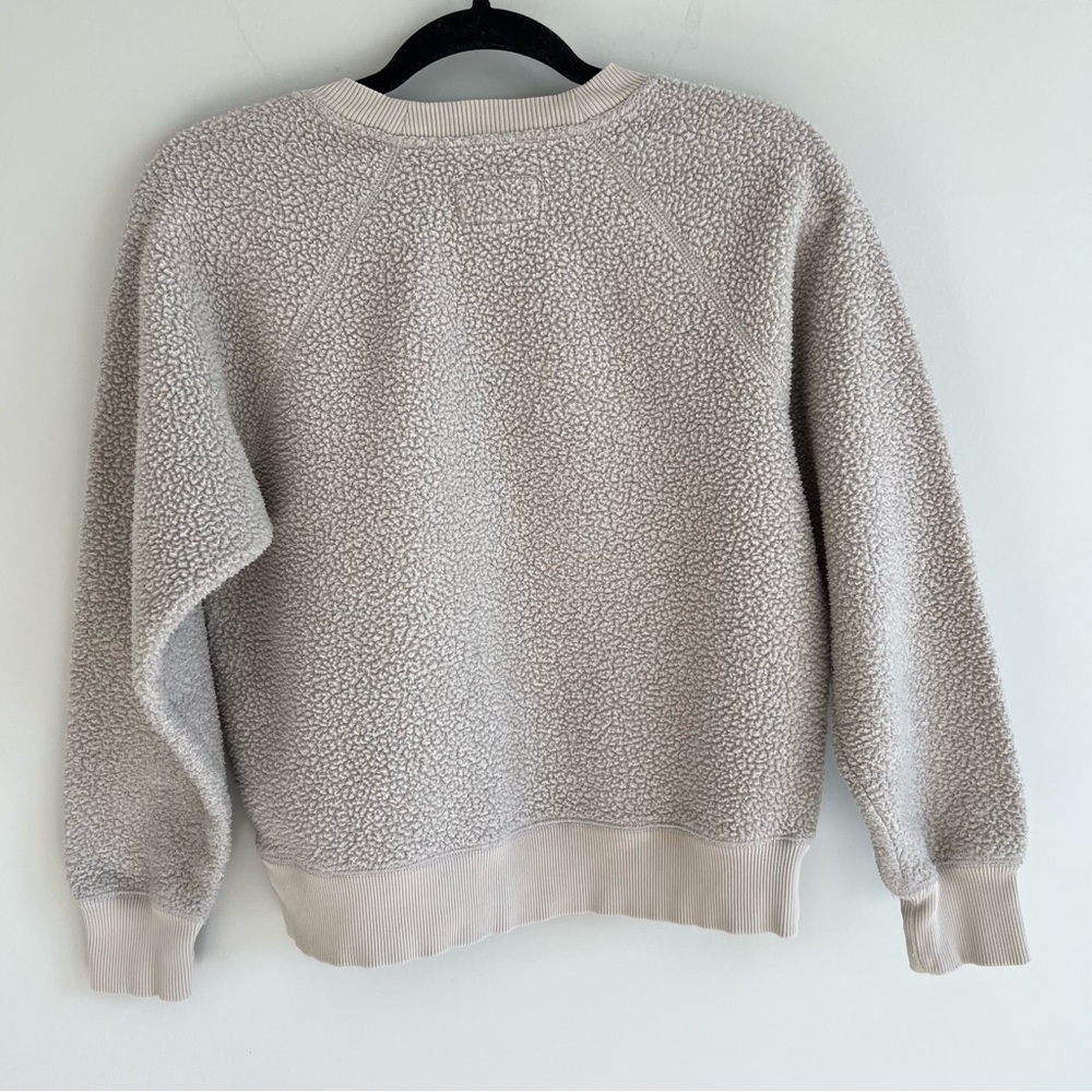 Everlane ReNew Fleece Raglan Teddy Sweatshirt in sandstone size medium - Picture 5 of 8